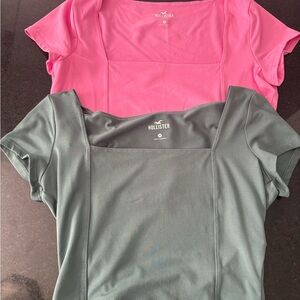 2 Hollister square neck crop tops